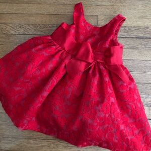 Janie and Jack red lace holiday dress girls 6-12 months  fancy dressy